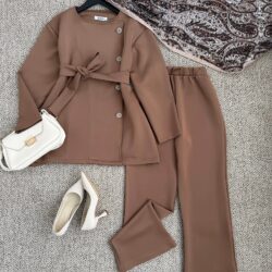 Yandan Düğmeli Scuba Takım