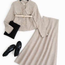 Cep Kapak Detaylı Etekli Takım - Taş